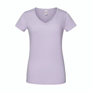 Női világoslila V-nyakú póló – egyedi nyomtatáshoz | Reja.hu