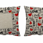 Love feliratos, piros szíves mintájú egyedi fényképes párna kétoldalas kivitelben | Reja.hu