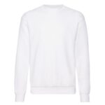 100% pamut fehér hosszú ujjú pulóver alap egyedi nyomtatáshoz