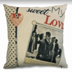 Egyedi fotós díszpárna „Sweet My Love” felirattal – romantikus ajándék pároknak