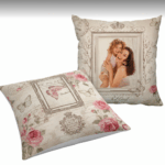Egyedi fotós díszpárna vintage virágos mintával – kétoldalas kivitel