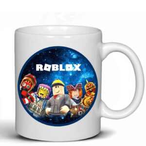 Gamer figurás bögre Roblox stílusú mintával, gyerek ajándék